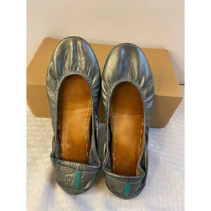Tieks by Gavriell ballet flats gray‎ green leather size 8 foldable